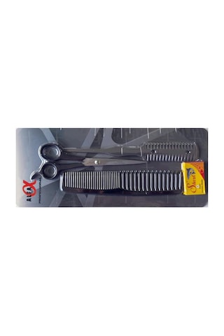 Alfa Set13 3lü Berber Seti Makas + Tarak + Jiletli Tarak