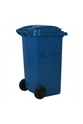 120 Litre Mavi Plastik Çöp Konteyneri Tekerlekli Kapaklı Hey Çelik Pk-120