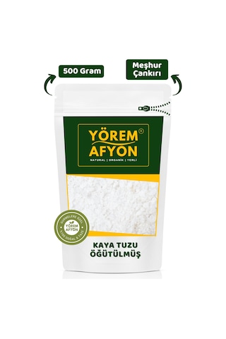 Yörem Afyon Meşhur Çankırı Rafine Edilmemiş Mineral Deposu Öğütülmüş Kaya Tuzu 500gr.