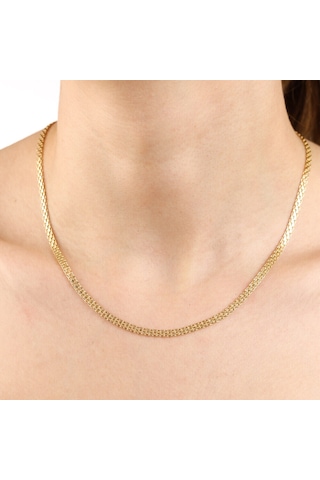 14 Ayar Altın Bismark Zincir 45 Cm