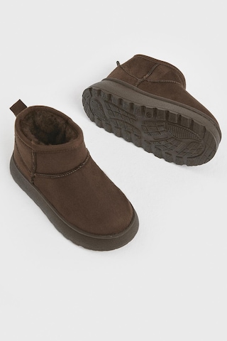 Tonny Black Kalın Poli Taban İçi Kürklü Süet Görünümlü Çocuk Unisex Kahve Günlük Bot Tbsz015 Kahve