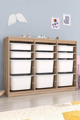 Cosmo 2xl Sonomo 12 Sepetli Çok Amaçlı Mutfak Kiler Dolabı Beyaz Beyaz - Ceviz
