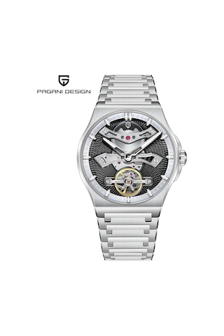 Pagani Design Pd-ys028 42mm 100m Su Geçirmez, İskelet Otomatik Safir Kristal Işıkl Full Çelik Lüks Erkek Kol Saati Siyah Diğer