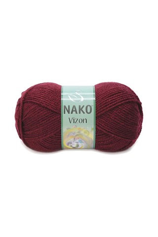 Tedar 5 Adet Vizon Premium Akrilik El Örgü İpi Yünü Renk No:999 Bordo Najmaddin (No:1) 8.5Cm X 10.5 Cm
