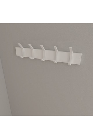 Hepsi3boyutlu Modern Duvar Kapı Askılık - 5 Adet Beyaz Askılık Beyaz