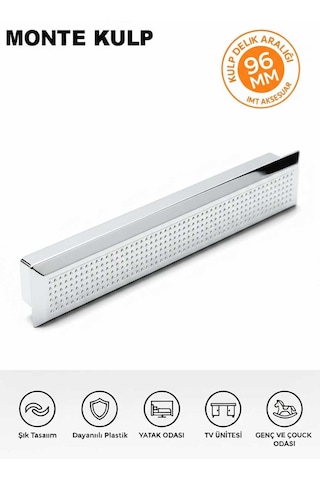 Lüks Monte 96 Mm Mobilya Çekmece Dolap Yatak Odası Şifonyer Genç Ve Çocuk Odası Kulpu Krom