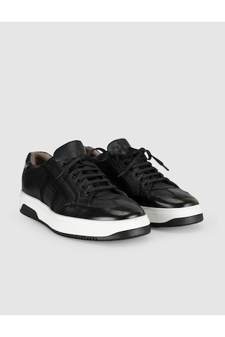 Cabani Premium Deri Siyah Erkek Sneaker