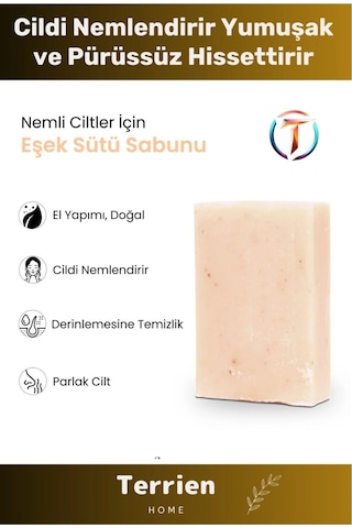 Home Serisi El Yapımı Doğal Bitkisel 1 Adet Temizleyici Parlak Ciltler Nemlendirici Eşek Sütü Sabunu Karışık