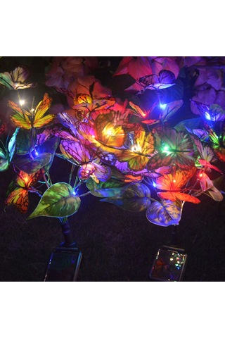 Singree 2 Adet Kelebek Şekilli Güneş Enerjili Bahçe Aydınlatma Lambası - Ip65 Su Geçirmez