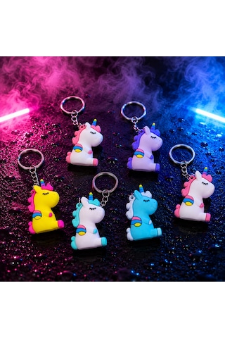 Vıp Kalite 12 Adet Unicorn Anahtarlık Okul Çantası Aksesuarı Yılbaşı Hediyesi Unicorn Oyuncakları Çok Renkli