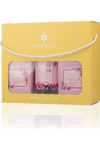 Nurxos 9683 Orkide Kutulu 2 Adet Kokulu Mum + Freshener Oda Spreyi