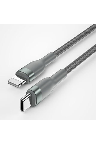 Wiwu Wi-c017 Concise Serisi Type-c To Lightning Pd Data Şarj Kablo 30w 2 Metre Gri