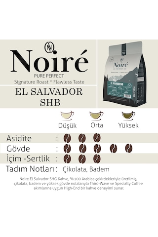 2'li Set Noire El Salvador Shb 250g %100 Arabica Premium Single Origin Kahve Çekirdek