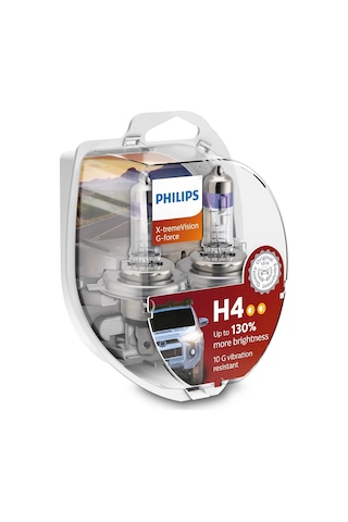 Philips X-treme Vision G-force H4 Otomobil Far Ampulü 12342xvgs2 +%130