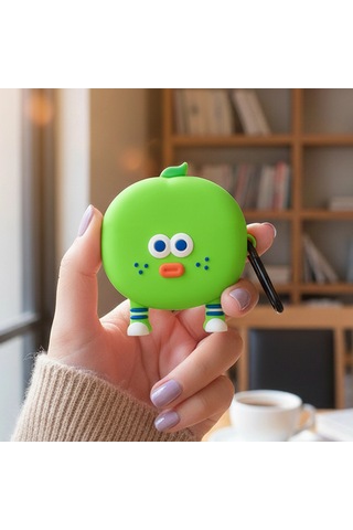 Caseonn Samsung Uyumlu Galaxy Buds Pro Kılıf Karakter Figürlü Elma Yeşil