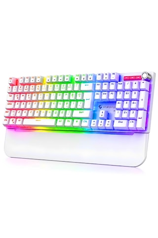 Apex Red Switch Mekanik Klavye Bilek Destekli Full Anti-ghosting Rainbow Gaming Klavye Oyuncu Klavyesi Ses Tekerleği Metal