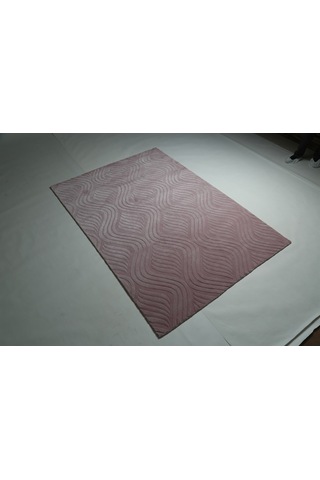 Çam Halı Emboss Jr10 Pink Modern Desen Yeni Zellanda Yünü Ve Viskon El Dokuması Halı - 160x230 Pembe