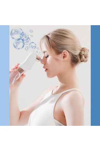 Skycity Yüz Temizleme Aleti: Sıvı Akışlı Vakumlu Siyah Nokta Çıkarıcı, 3 Mod, 6 Fırça Ucu, 350mah Şarjlı Pil - Beyaz