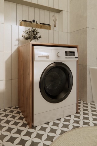 Odaco Premium Çkmd-01 %100 Mdf Çamaşır Ve Kurutma Makinası Banyo Dolabı Safir Meşe