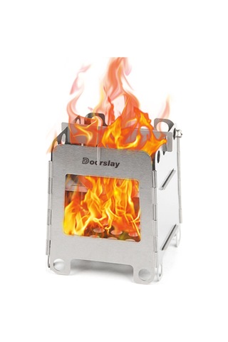 Yuntech01 Küçük Boy Taşınabilir Odun Ocağı - Çift Katlı Kollu, Çelik Yapı, Kampçılar İçin Ws007 Çok Renkli