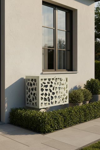Klima Motoru/dış Ünite Gizleme/koruma Kafesi Xl 120x62x150 H Stone Gri