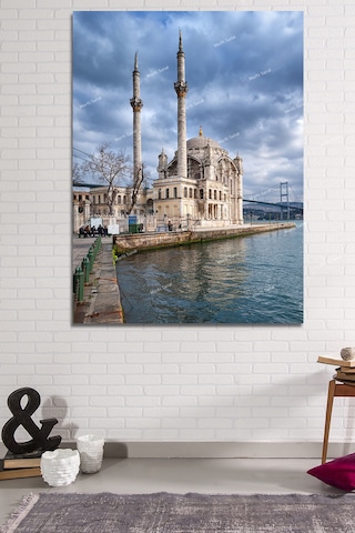 Ortaköy Camii İstanbul Şehir Manzara Kanvas Tablo 50 x 70