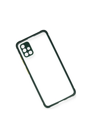 Newface - 607 - Samsung Galaxy Uyumlu A71 Kılıf Miami Şeffaf Silikon - - Csmo-tex - Koyu Yeşil