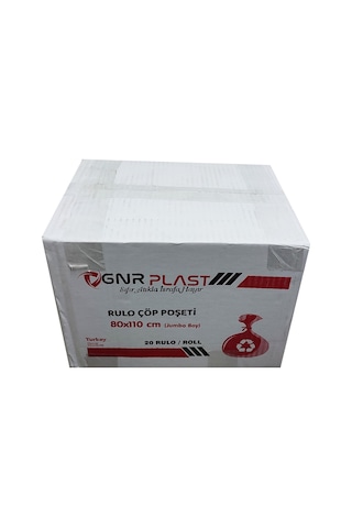 Gnr Endüstriyel Jumbo Çöp Torbası Poşeti Siyah 20 x 10'lu 80 x 110 CM