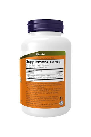 Now Foods Betaine Hcl 648 Mg, Vegetarian Formula, Digestive Suppo