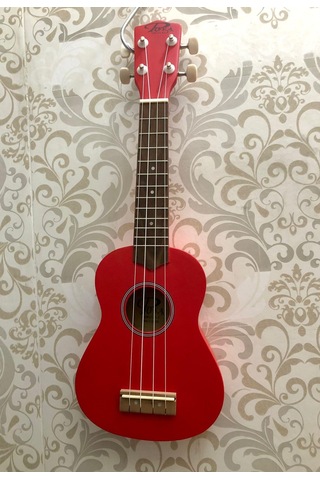 Puka Soprano Kırmızı Renk Ukulele