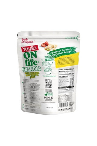 Yayla Onlife Beyaz Çikolatalı Antep Fıstıklı Ve Çilekli Granola 200 G X3