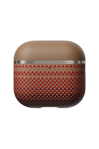 Apple Uyumlu AirPods 4 Kılıf Aramid Fiber Pitaka Tactile Woven Sunset-moonrise Serisi Sunset Kapak Kahverengi