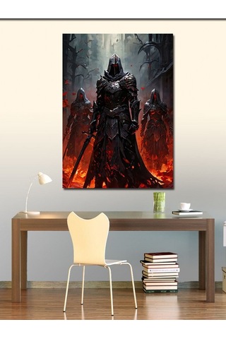 Kanvas Tablo Kara Şövalyeler 50cmx70cm