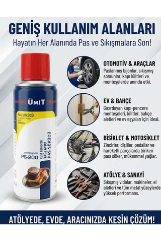 Pas Sökücü Ve Yağlayıcı Sprey 200 Ml - Çok Amaçlı Gevşetici