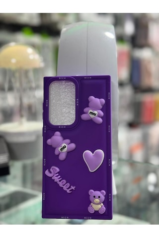 Samsung Uyumlu S23 Ultra Kabarık Ayıcık Desenli