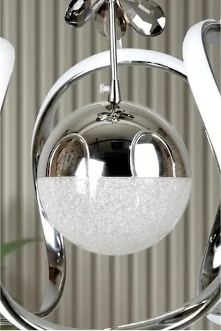 Oldfriend Krom Kaplama 3 Renk Led Metal Sarkıt Avize Salon Mutfak Yatak Odası Modern Krom