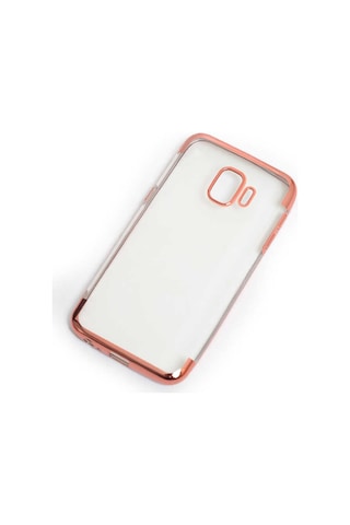 Galaxy Uyumlu J2 Core Kılıf Dört Köşeli Lazer Silikon Kılıf Rose Gold