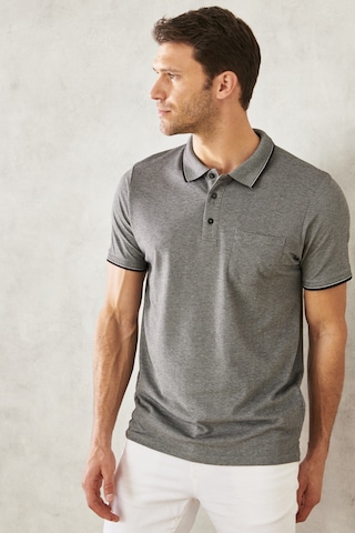 AC&Co / Altınyıldız Classics Erkek Sıyah Polo Yaka Cepli Regular Fit Geniş Kesim Düz Tişört Siyah