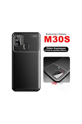 Samsung Uyumlu Galaxy M30S Elde Kaymayan Kamera Korumalı Kılıf