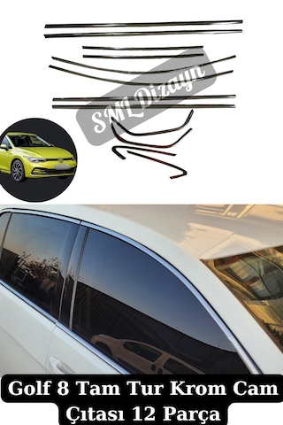Volkswagen Golf 8 Krom Cam Çıtası Golf 8 Yan Cam Çerçevesi