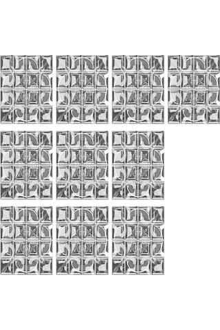 Youmex 10 Adet 3d Cam Mermer Sticker, Otomatik Yapışkan, 6 Renk, Ev Dekorasyonu, Mutfak/banyo, Kolay Kurulum, 10x10/15x15/20x20 Cm, 1 Metre Kaplama Gri