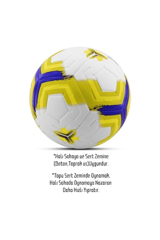 Telvesse Futbol Topu Premiera Sert Zemin Halı Saha Futbol Topu Hibrit Sarı No:5 Sarı
