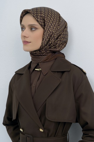 Armine Saf İpek Sura Eşarp-2026 İlkbahar-yaz- 950200d Kahverengi