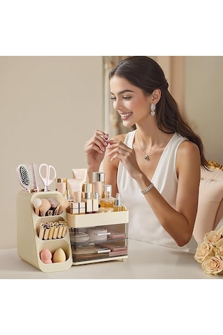 Büyük Kapasiteli Çekmeceli Makyaj Düzenleyici Krem