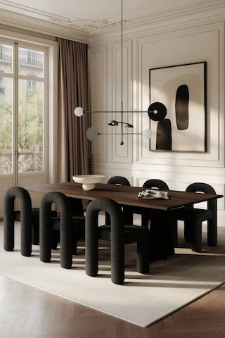 101 Copenhagen Daiku Dining Chair Koyu Gri, Dekoratif Modern Tasarım Yemek Sandalyesi