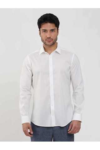 Dufy Beyaz Erkek Slim Fit Düz Klasik Yaka Uzun Kol Gömlek - 103119-beyaz Beyaz