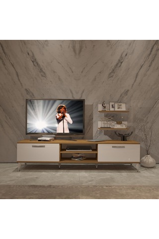 Decoraktiv Eko 4 Mdf Dvd Silver Tv Ünitesi Tv Sehpası Pera - Beyaz