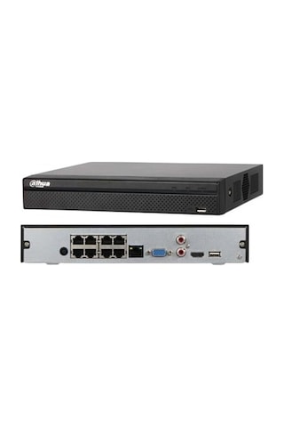 Dahua Nvr2108hs-8p-t 8 Mpix, H265 , 8kanal Poe Video, 1 Hdd, 1080p Kayıt, 80mbps Bant Genişliği, Nvr- Dvr Kayıt Cihazı