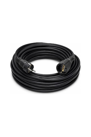 3x2.5mm Ttr Topraklı Siyah Kauçuk Seyyar Uzatma Kablosu 20 Metre