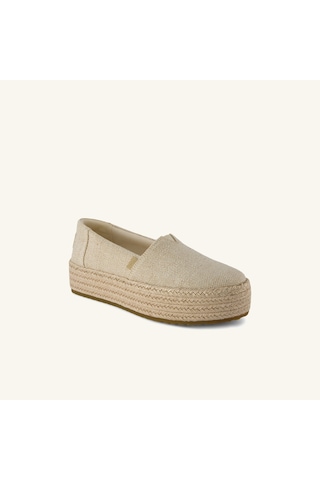 10023059 Champagne Espadril Kadın 10023059 Toms Valencıa Glimmer Slub Canvas Krem